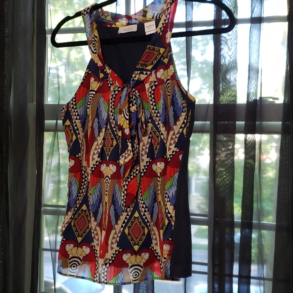 Van lack silk Parrot blouse